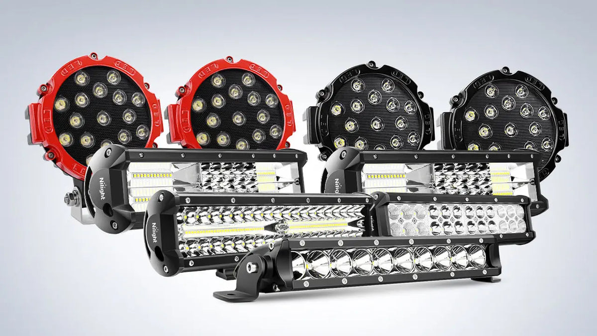 Nilight Barra LED 24cm 64 LED Combinata Spot/Flood Per Fuoristrada E Auto