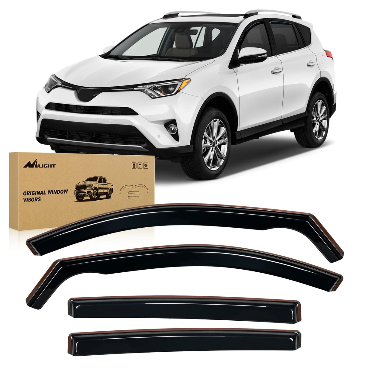 Rain Guards Rain Guards for Toyota RAV4 2013 2014 2015 2016 2017 2018 Original Window Deflectors, Vent Window Visors-4PCS