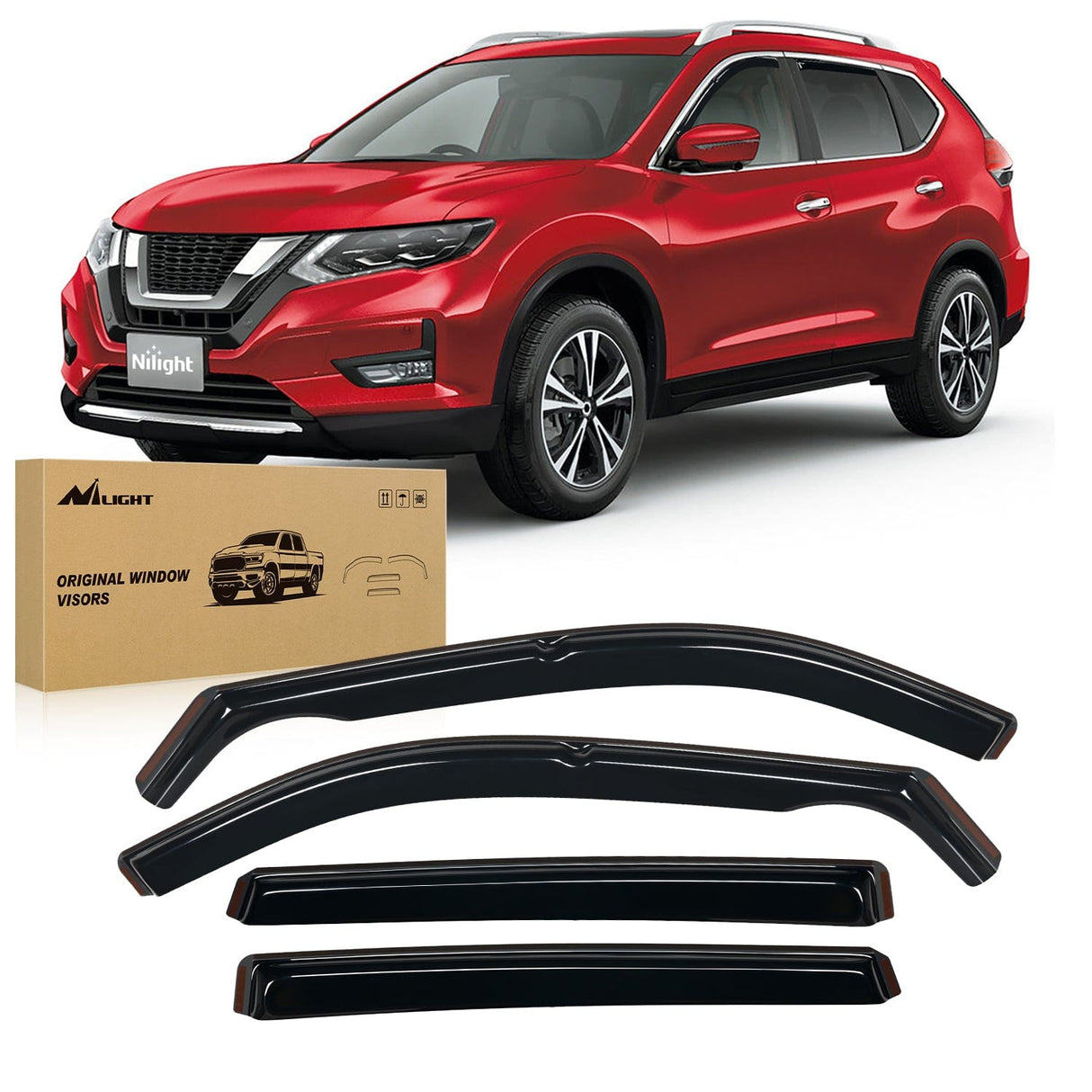 Rain Guards Rain Guards for Nissan Rogue 2021 2022 2023 2024 2025 Original Window Deflectors, Vent Window Visors-4PCS