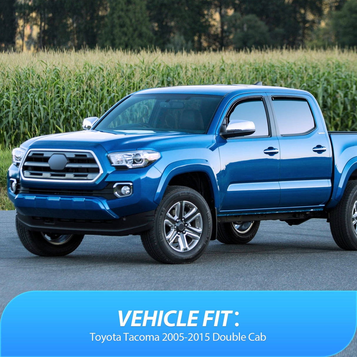 Rain Guards Rain Guards for Tacoma 2005 2006 2007 2008 2009 2010 2011 2012 2013 2014 2015 Double Cab Original Window Deflectors, Vent Window Visors-4PCS