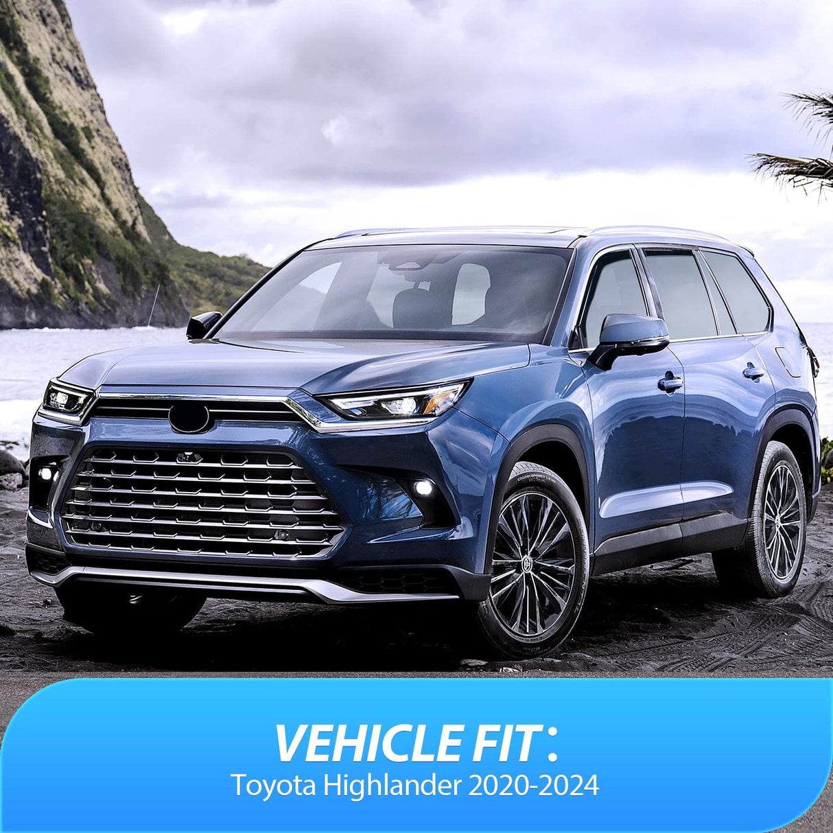 Rain Guards Window Deflectors for Toyota Highlander 2020 2021 2022 2023 2024 2025 Vent Window Visors, Rain Guards-4PCS