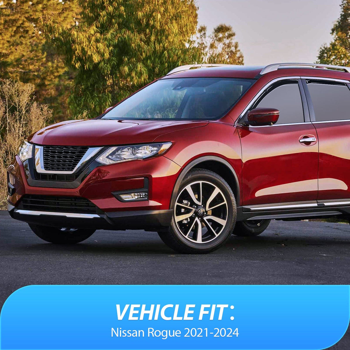 Rain Guards Rain Guards for Nissan Rogue 2021 2022 2023 2024 2025 Original Window Deflectors, Vent Window Visors-4PCS