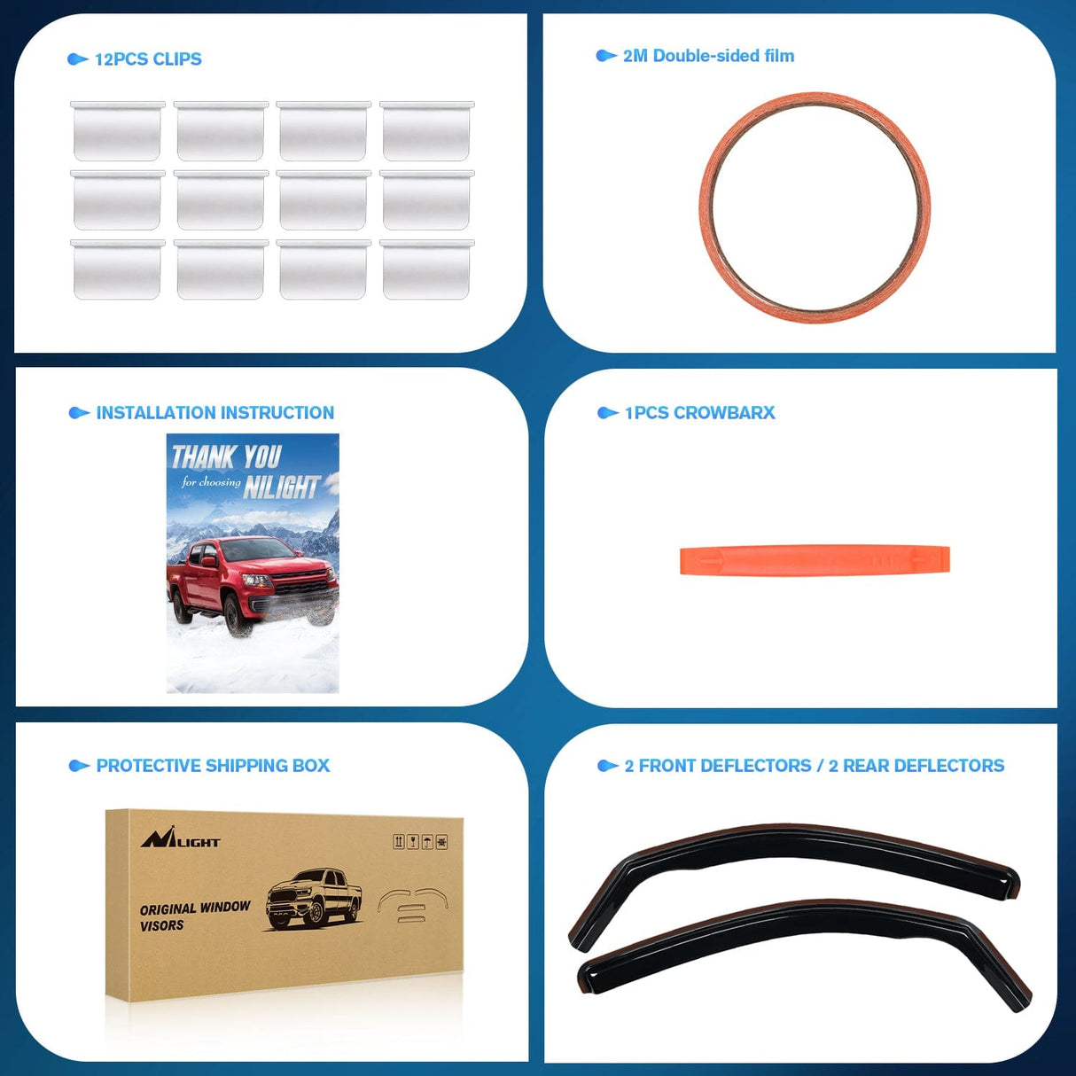 Rain Guards Window Deflectors for Toyota Tacoma Access Cab/Tacoma Double Cab 2016 2017 2018 2019 2020 2021 2022 2023 2024 Vent Window Visors, Rain Guards-2PCS