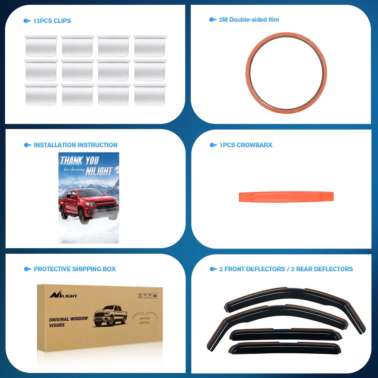 Rain Guards Rain Guards for Tacoma 2005 2006 2007 2008 2009 2010 2011 2012 2013 2014 2015 Double Cab Original Window Deflectors, Vent Window Visors-4PCS