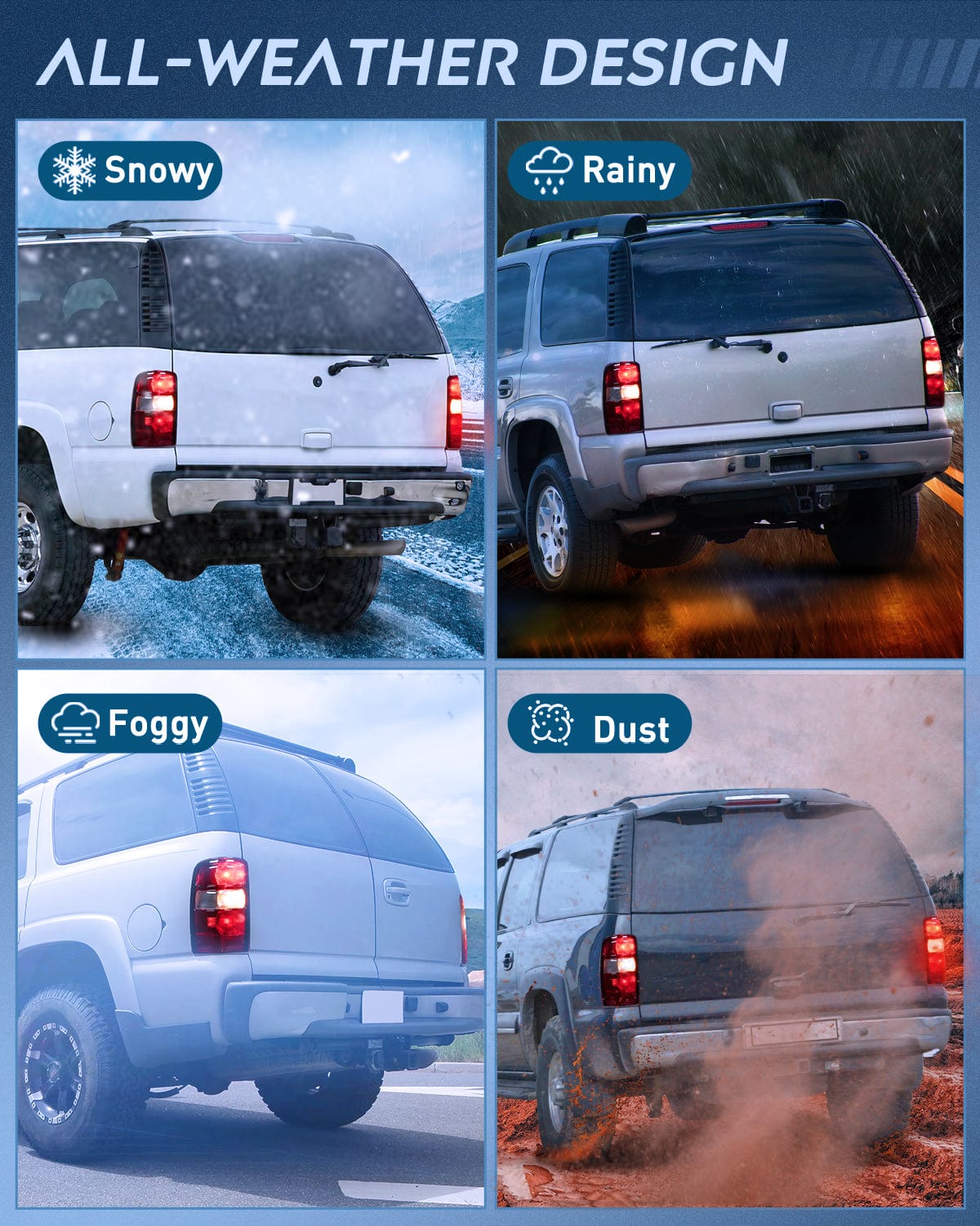 Taillight Assembly Taillight Assembly Compatible with 2000 2001 2002 2003 2004 2005 2006 Chevy Tahoe Suburban GMC Yukon Tail Light OE Style Rear Lamp Replacement Driver and Passenger Side