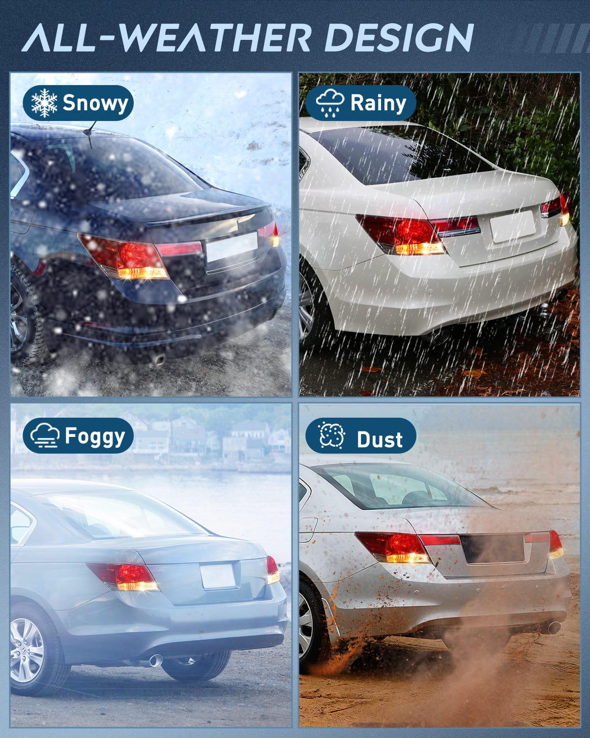 Taillight Assembly Taillight Assembly Compatible with 2008 2009 2010 2011 2012 Honda Accord Tail Lights Rear Lamp Replacement OE Style Driver and Passenger Side w/Bulbs