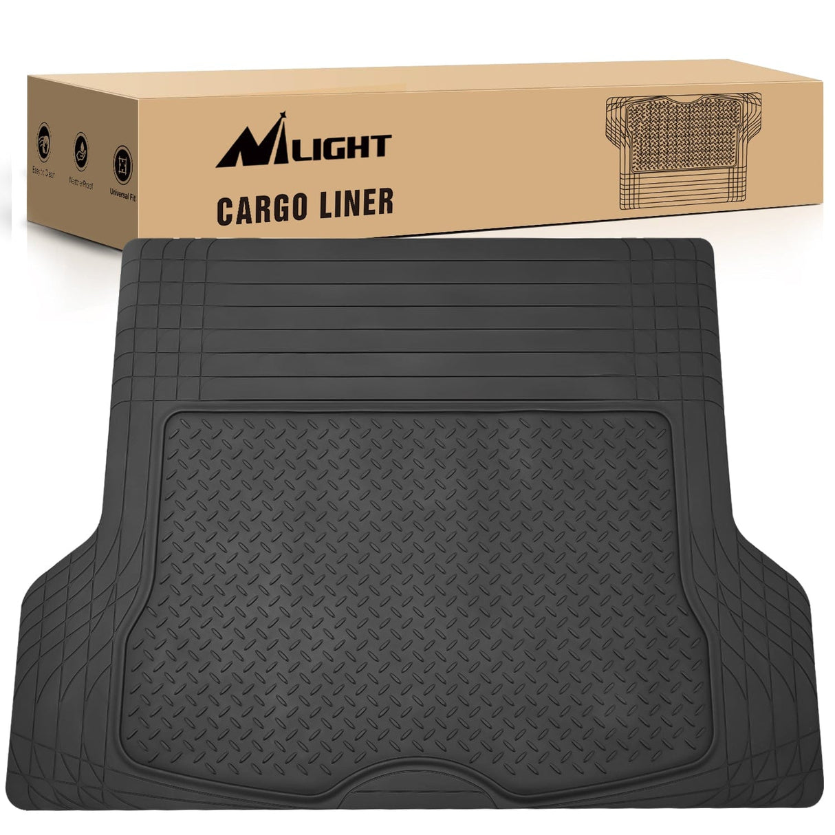 Floor Mat 56X43 Inch Rubber Cargo Mats Universal Trim to fit Most Vehicles