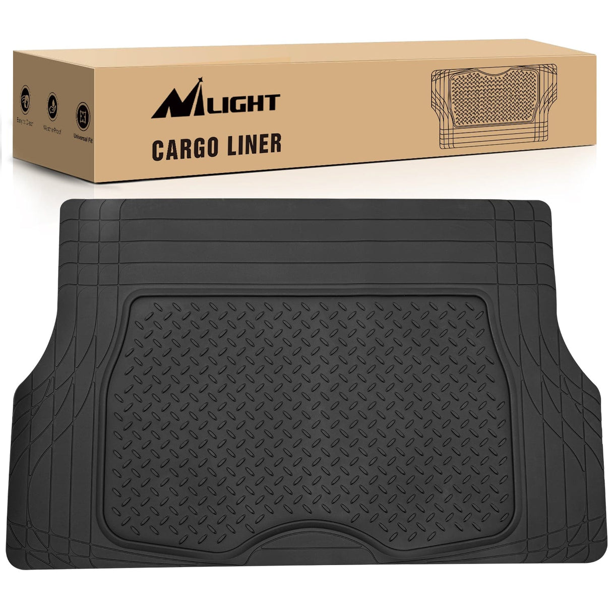 Floor Mat 50X31 Inch Rubber Cargo Mats Universal Trim to fit Most Vehicles