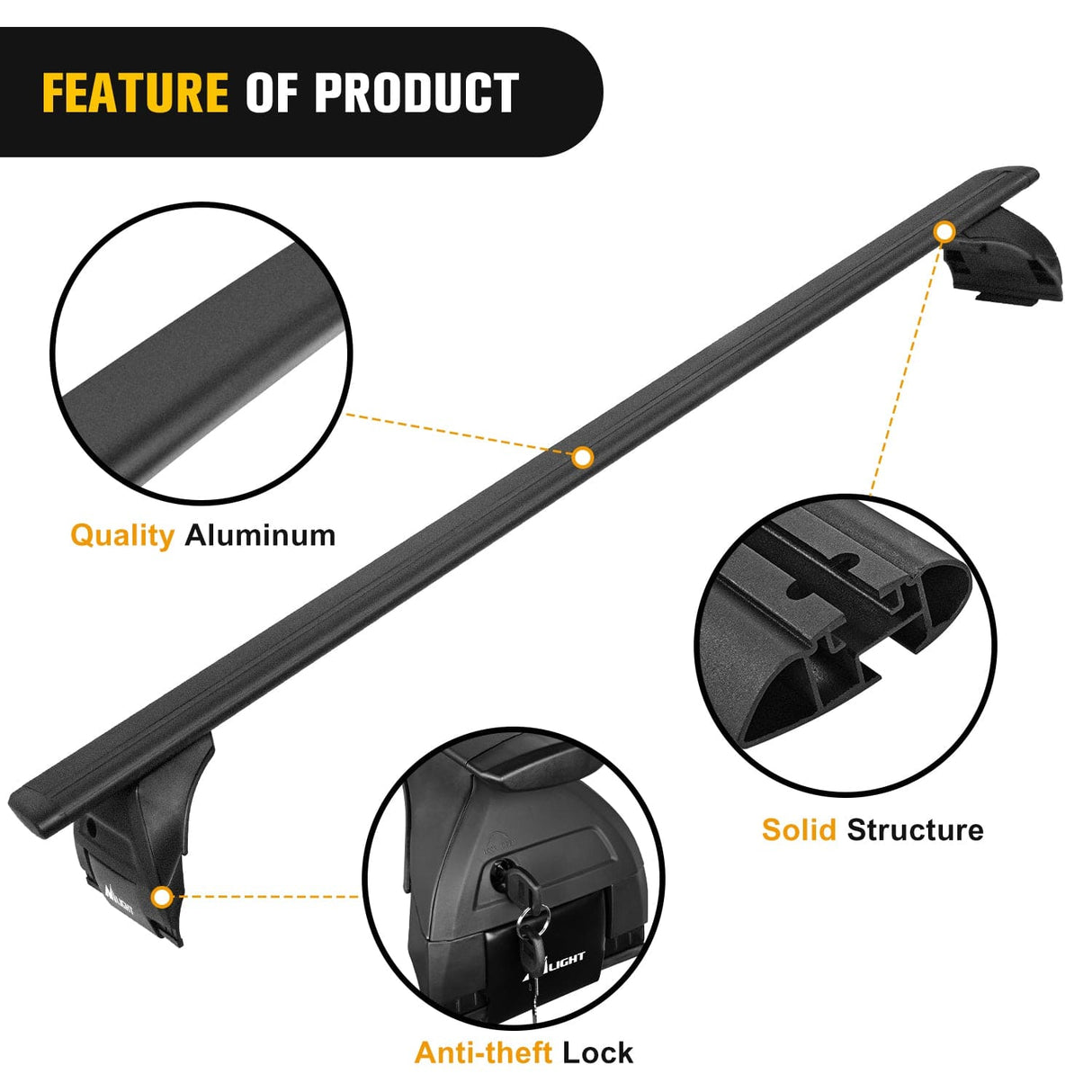 Roof Rack 2007 2008 2009 2010 2011 2012 2013 2014 2015 2016 2017 2018 Jeep Wrangler JK 2018 2019 2020 2021 2022 2023 2024 Jeep Wrangler; 2019 2020 2021 2022 2023 2024 Jeep Gladiator JT Roof Rack Cross Bars Aluminum Anti-Theft Lock