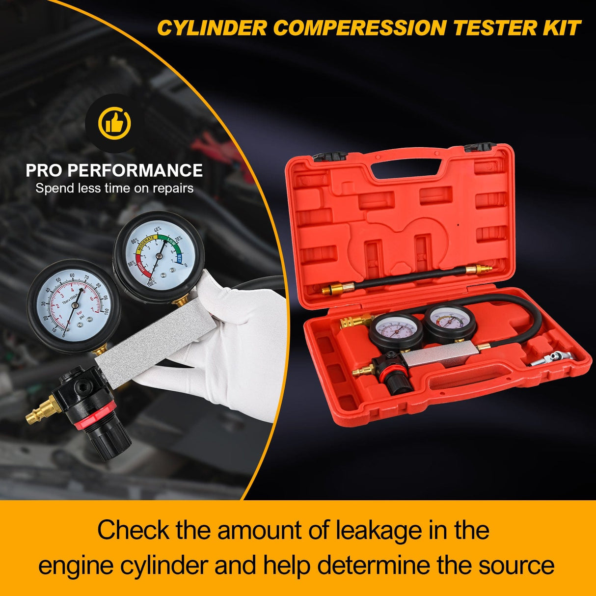 inflator 5 pcs Cylinder Leak Down Tester Kit