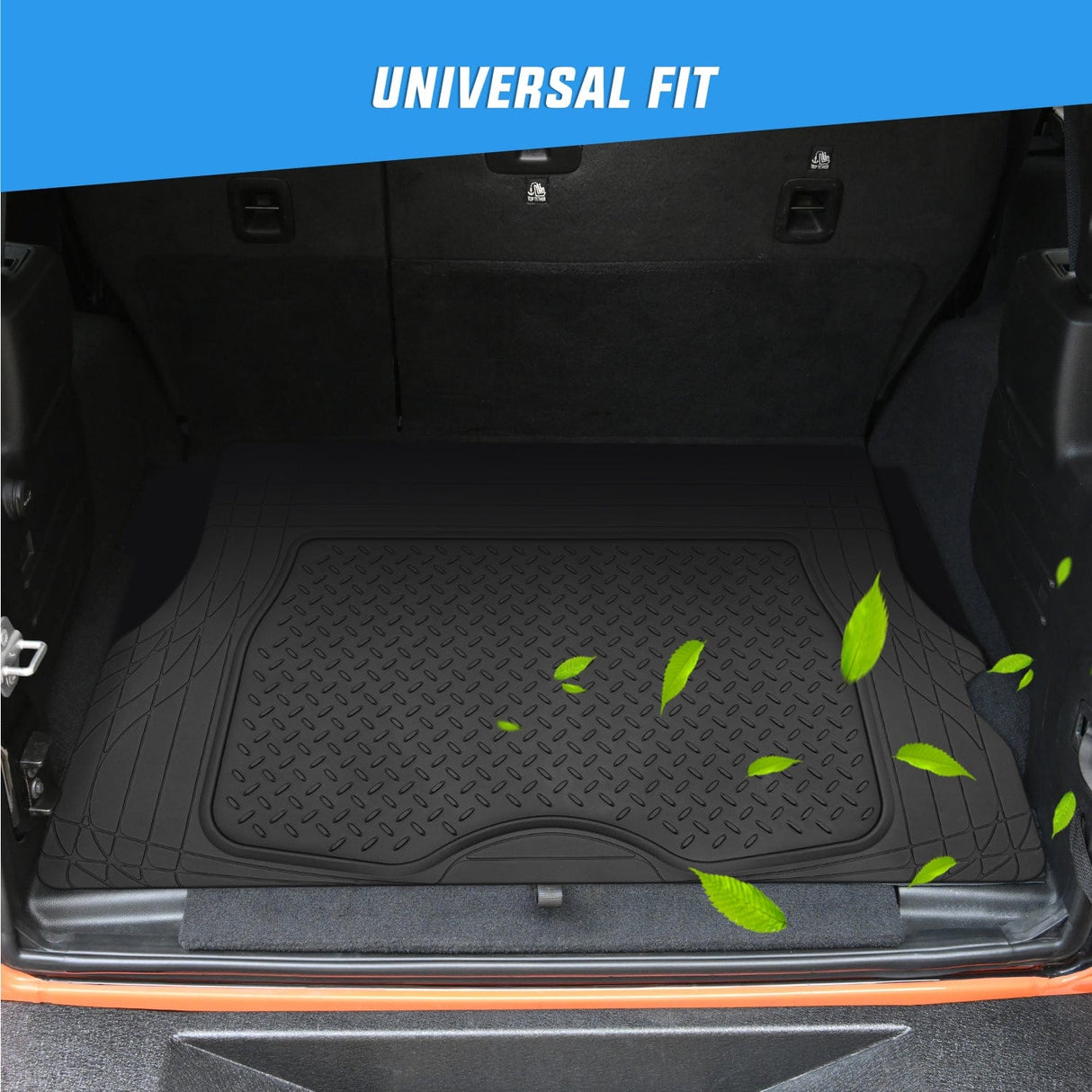 Floor Mat 56X43 Inch Rubber Cargo Mats Universal Trim to fit Most Vehicles