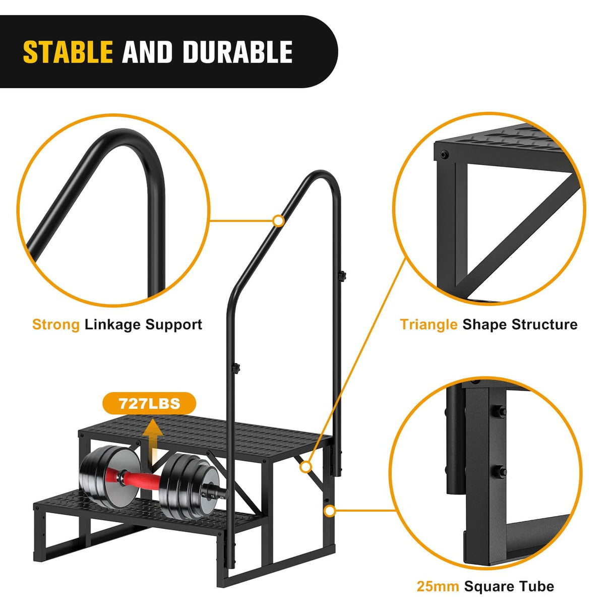 RV Parts 2 Steps RV Stairs with Handrail