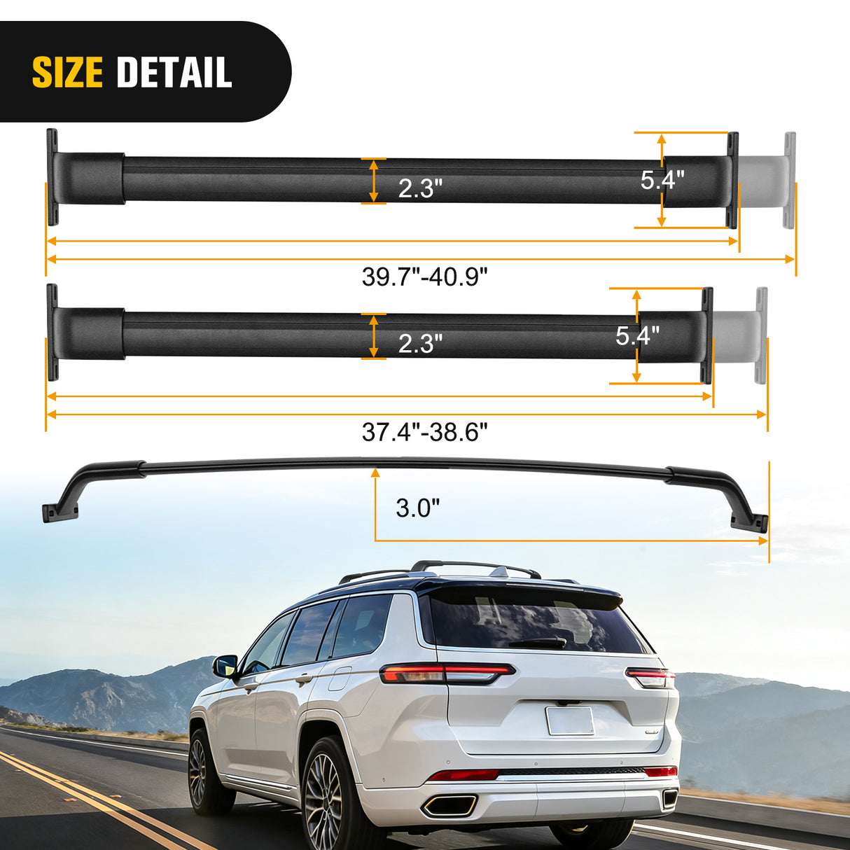 Roof Rack Cross Bars Fit for 2021 2022 2023 Jeep Grand Cherokee L 3-Row & WL 2-Row