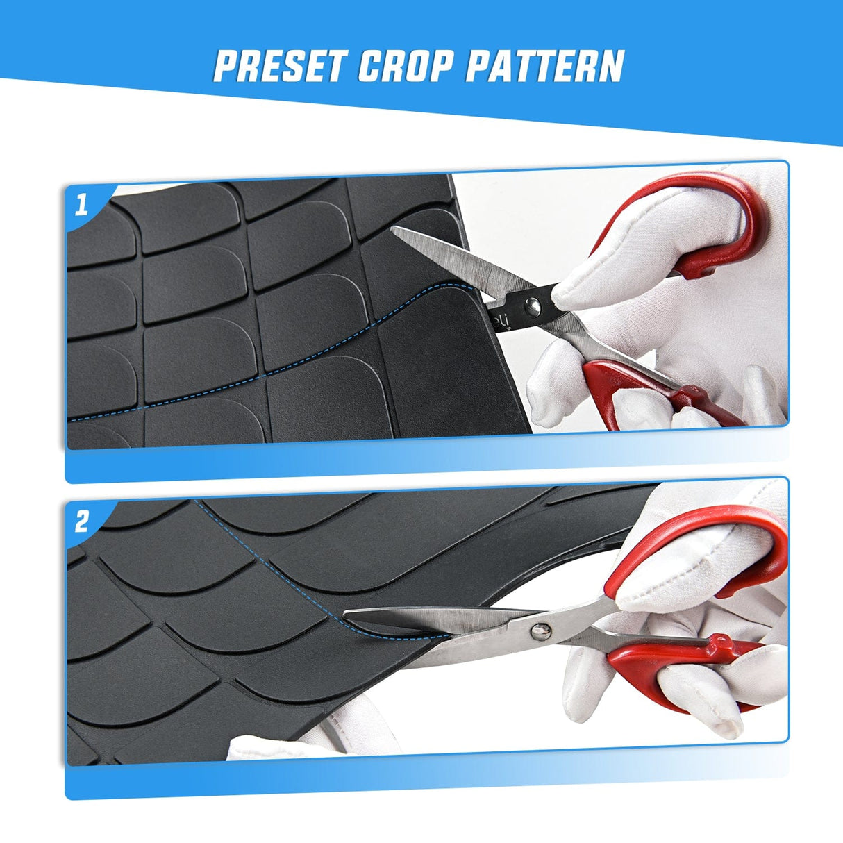 Floor Mat 50X31 Inch Rubber Cargo Mats Universal Trim to fit Most Vehicles