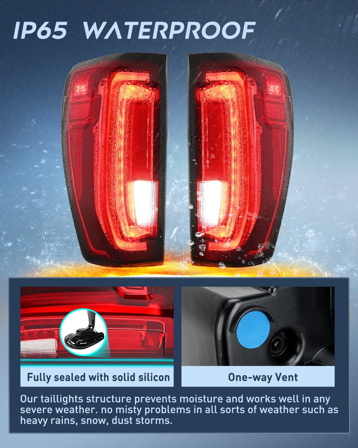 Taillight Assembly Taillight Assembly Compatible with GMC 2019 2020 2021 2022 2023 2024 Sierra 1500 LED Type Tail Lights 2020-2024 Sierra 2500HD 3500HD Rear Lamp Replacement Driver and Passenger Side