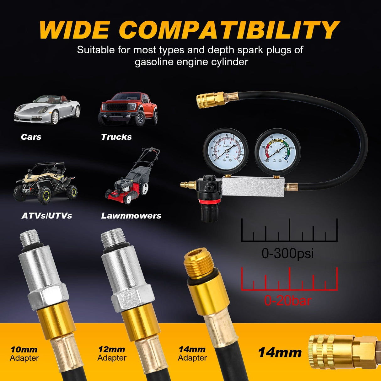 inflator 5 pcs Cylinder Leak Down Tester Kit