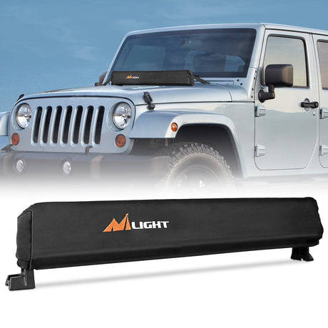 light cover LED Light Bar Cover 22 Inches Black Nylon Protective Sleeve Universal Fit Straight and Curved Bar Waterproof Dustproof Scratch-Proof Light Cover for Driving Off Road Lights