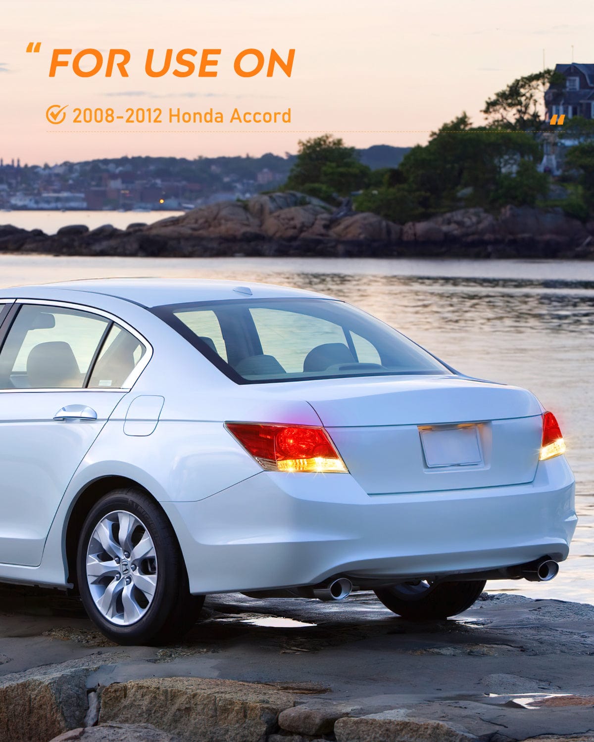 Taillight Assembly Taillight Assembly Compatible with 2008 2009 2010 2011 2012 Honda Accord Tail Lights Rear Lamp Replacement OE Style Driver and Passenger Side w/Bulbs