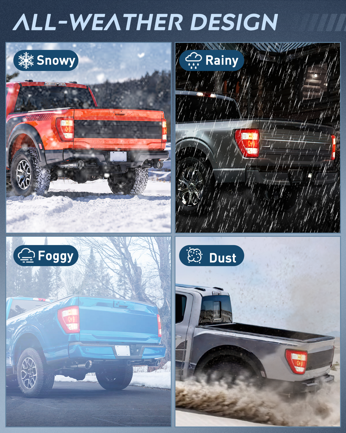 Nilight Taillight Assembly Compatible with 2021 2022 2023 Ford F150 XL Non Blind Spot Tail Light Model Rear Lamp Replacement OE Style halogen bulbs Driver and Passenger Side