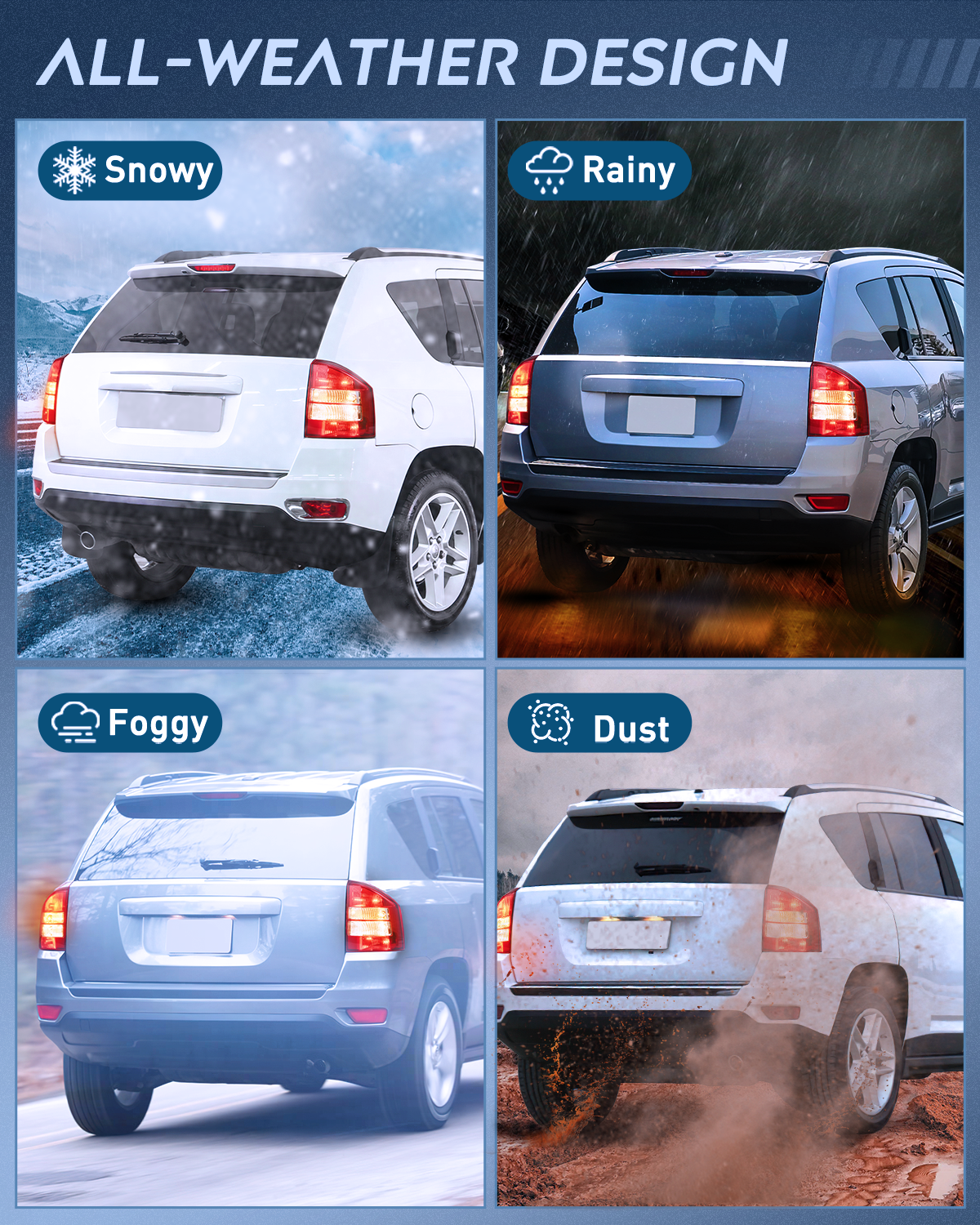 Nilight Taillight Assembly Compatible with 2007 2008 2009 2010 Jeep Compass Tail Light OE Style Rear Lamp Replacement Passenger Side