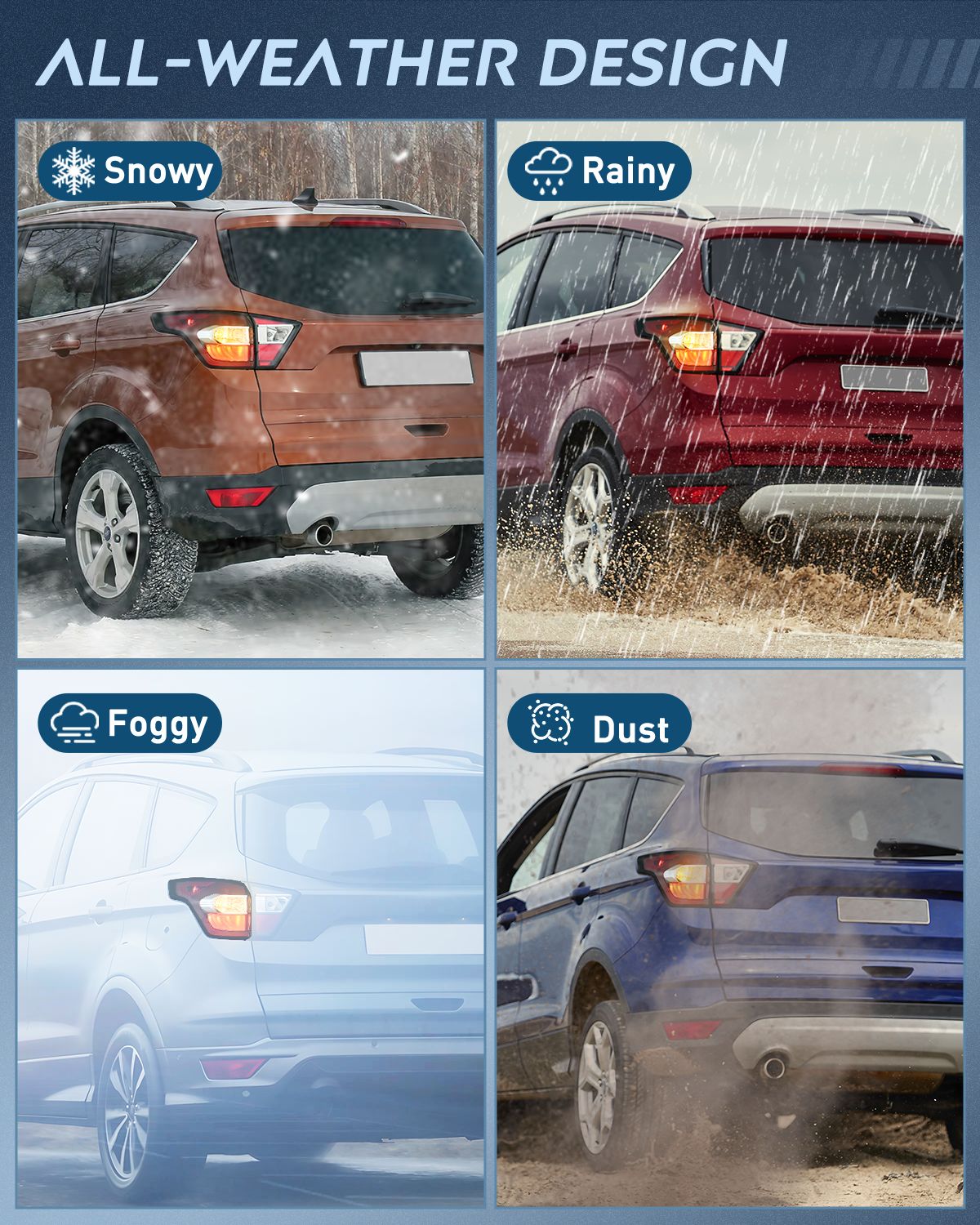 Nilight Taillight Assembly Compatible with 2017 2018 2019 Ford Escape Kuga Outer Rear Lamp Replacement OE Style with LED and halogen bulbs Driver Side