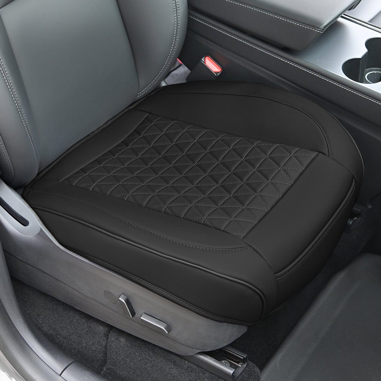 Accessories Car Seat Cushion Cover Black Leather Front Seats Waterproof Anti-Slip with Storage Bag Wraps Bottom Fits Cars Sedan Van SUV Truck