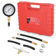 inflator 9pcs 0-100 PSI Fuel Injection Pump Pressure Gauge Petrol Engine Diagnostic Tester Kit