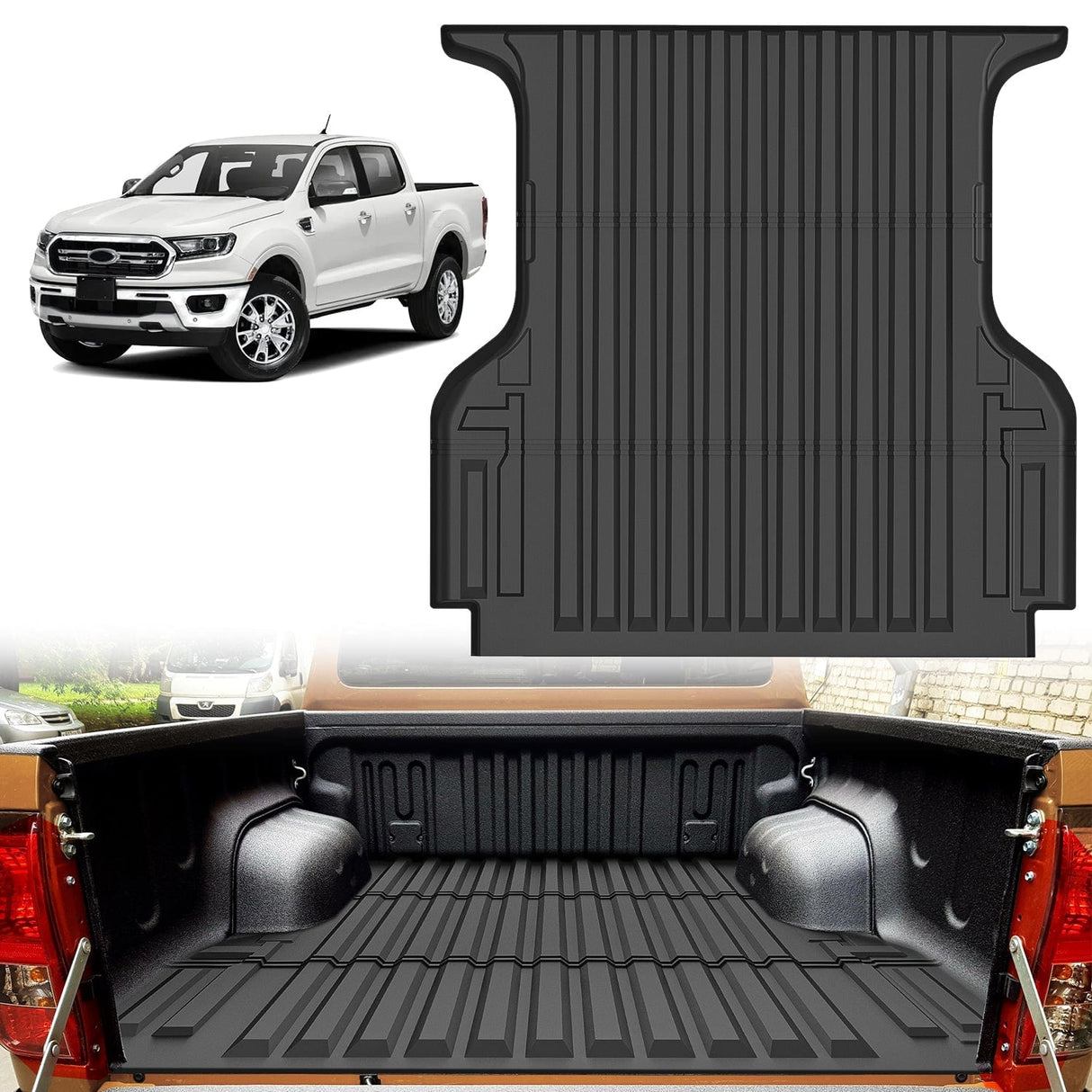 Truck Bed Mat 5ft Rubber Short Bed For 2019 2020 2021 2022 2023 2024 Ford Ranger