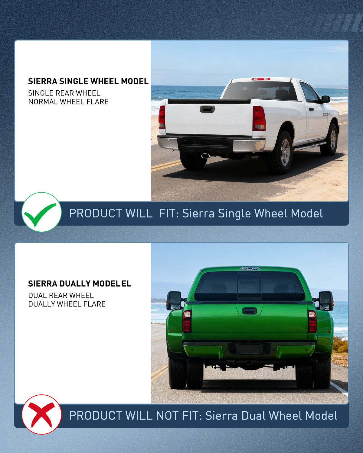 2007 2008 2009 2010 2011 2012 2013 GMC Sierra 1500 2500HD 3500HD Tail light Assembly Rear Lamp Replacement OE Style Driver Passenger Side