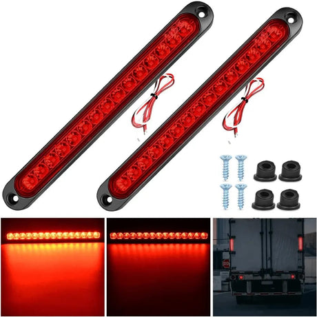 LED ID Bars 10 Inch 15 LEDs Red Trailer Light Bar (Pair)