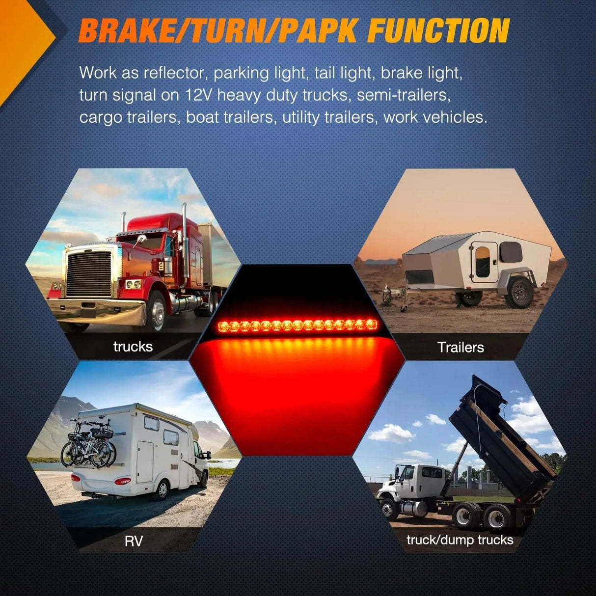 LED ID Bars 10 Inch 15 LEDs Red Trailer Light Bar (Pair)