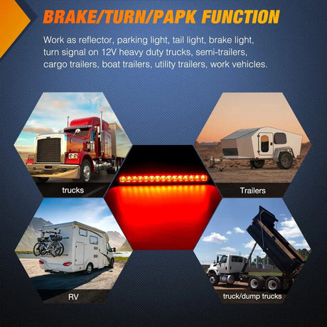 LED ID Bars 10 Inch 15 LEDs Red Trailer Light Bar (Pair)