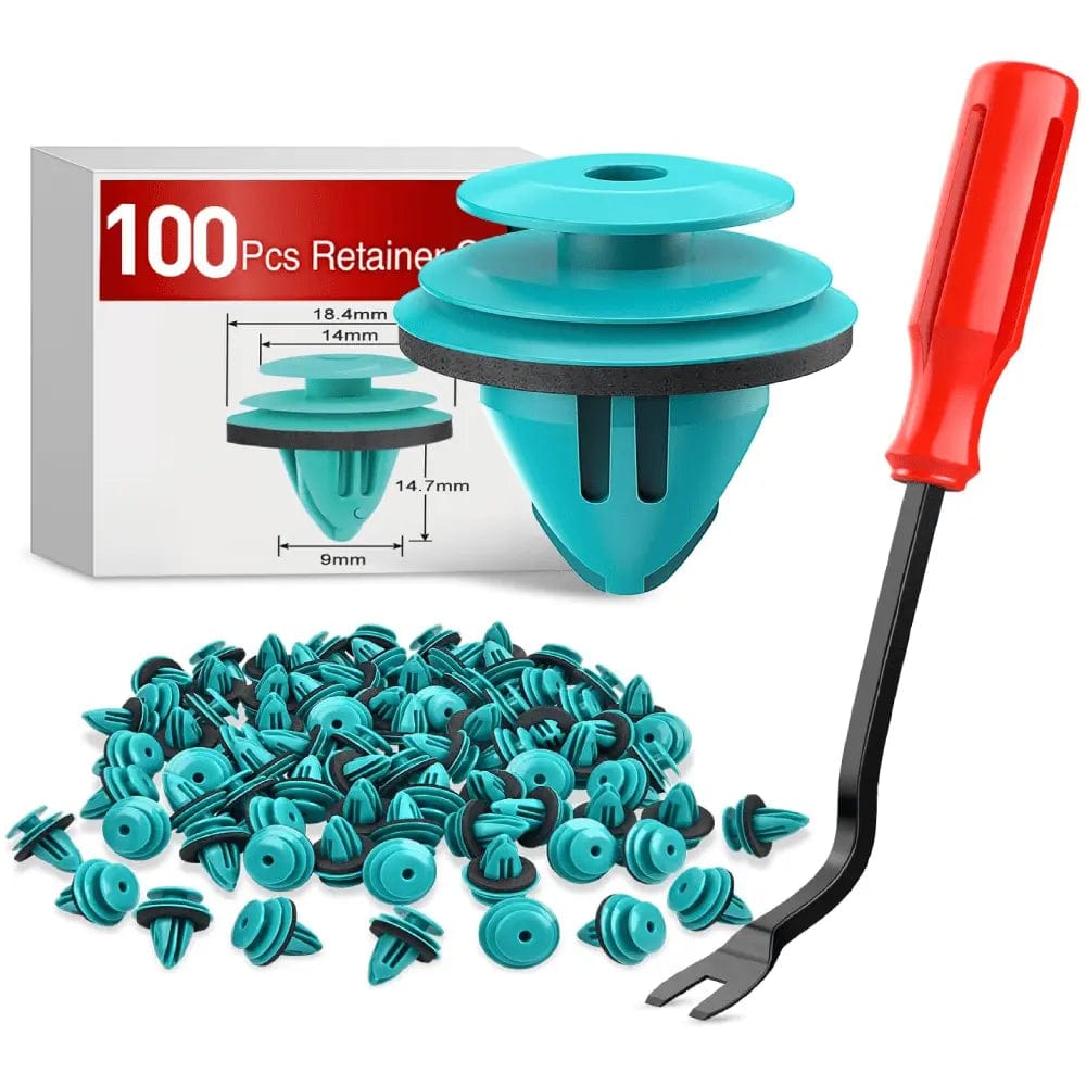 retainer clips 100 Pcs Head 18.4mm Hole 9mm Trim Door Panel Retainer Clips, Car Push Fastener Clips for Corolla Camry Sequoia Tundra Tacoma, Replace 90467-10188, 90467-A0005