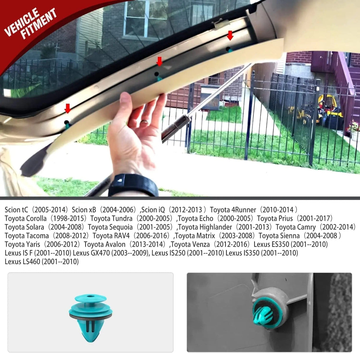 retainer clips 100 Pcs Head 18.4mm Hole 9mm Trim Door Panel Retainer Clips, Car Push Fastener Clips for Corolla Camry Sequoia Tundra Tacoma, Replace 90467-10188, 90467-A0005