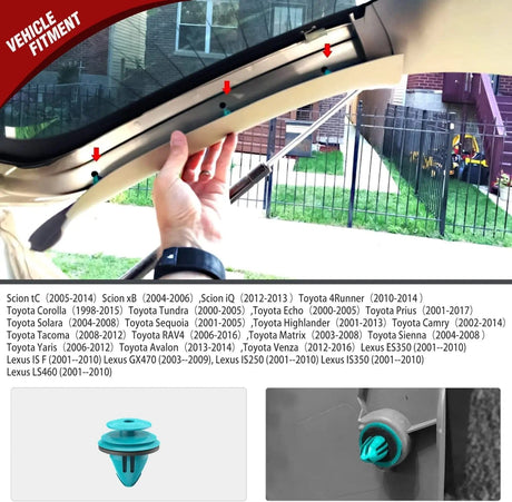 100 Pcs Head 18.4mm Hole 9mm Trim Door Panel Retainer Clips, Car Push Fastener Clips for Corolla Camry Sequoia Tundra Tacoma, Replace 90467-10188, 90467-A0005 Nilight