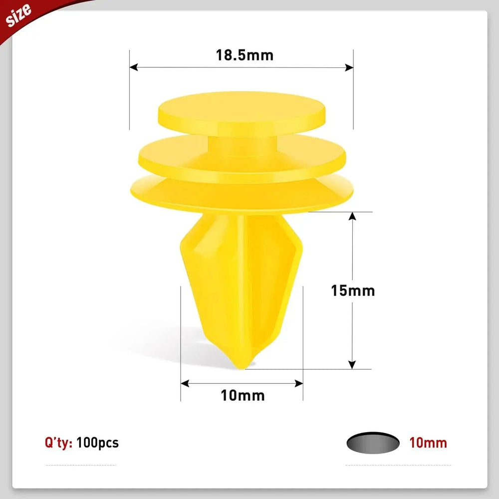 retainer clips 100 Pcs Head 18.5mm Hole 10mm Door Trim Panel Clips for Jeep 1999-2015 Dodge 2007-2015 Chrysler 2001-2010 for 6507055-AA 6507686-AA