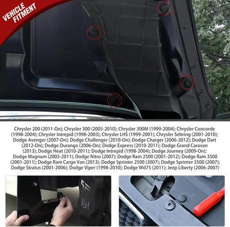 100 Pcs Head 18.5mm Hole 8mm Push-Type Fender Liner Retainer Clips Replacement for Chrysler 6504521, 04575412AF Jeep Liberty Grand Caravan Dodge Charger Grand Caravan Nilight