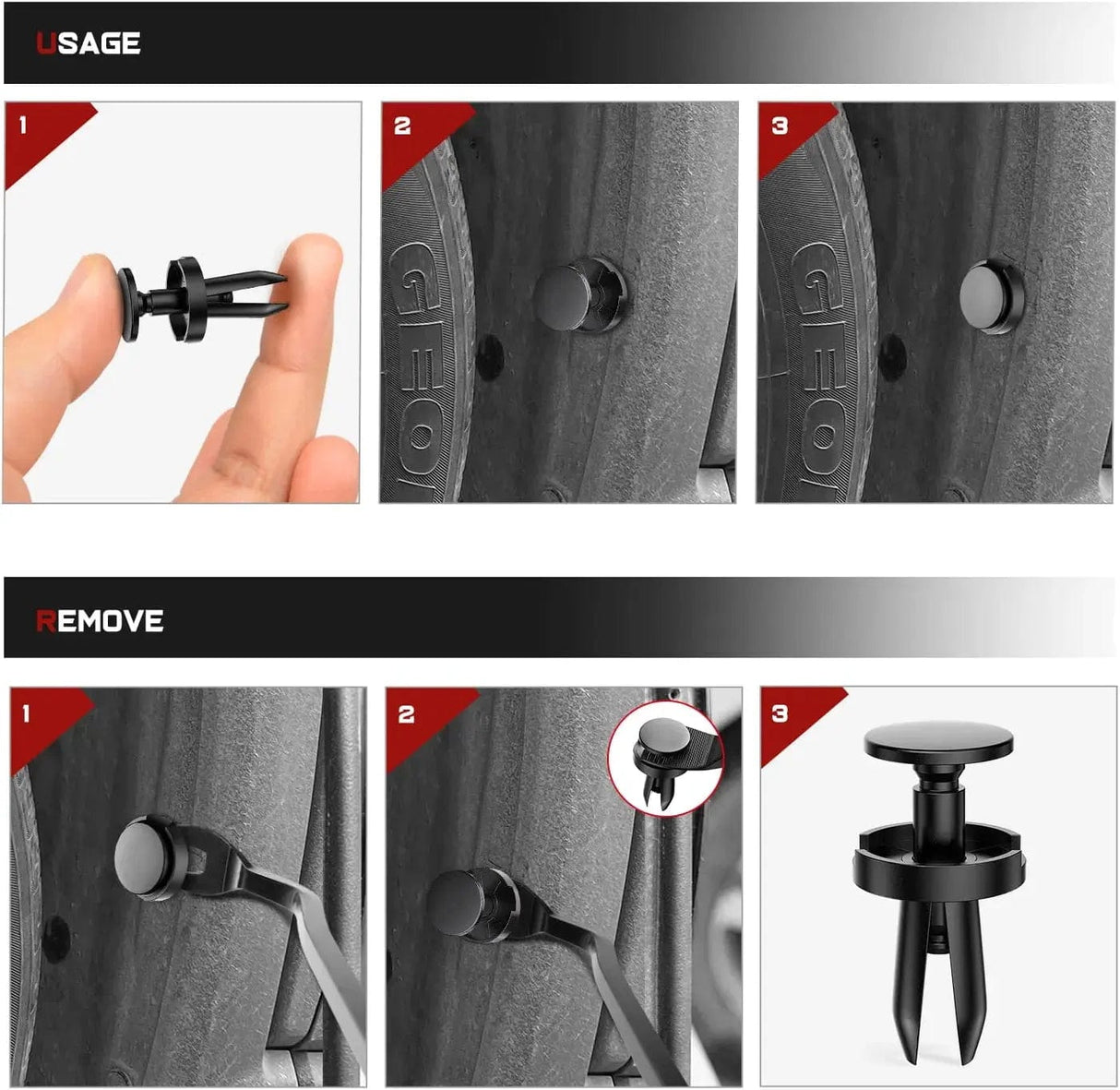 retainer clips 100 Pcs Head 18.5mm Hole 8mm Push-Type Fender Liner Retainer Clips Replacement for Chrysler 6504521, 04575412AF Jeep Liberty Grand Caravan Dodge Charger Grand Caravan