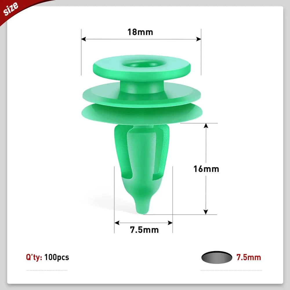 retainer clips 100 Pcs Head 18mm Hole 7.5mm Door Trim Panel Clips for Chrysler 1995-2004 Jeep 1993-2005 Dodge 1995-2004 Replaces OEM Part Number: 6503204