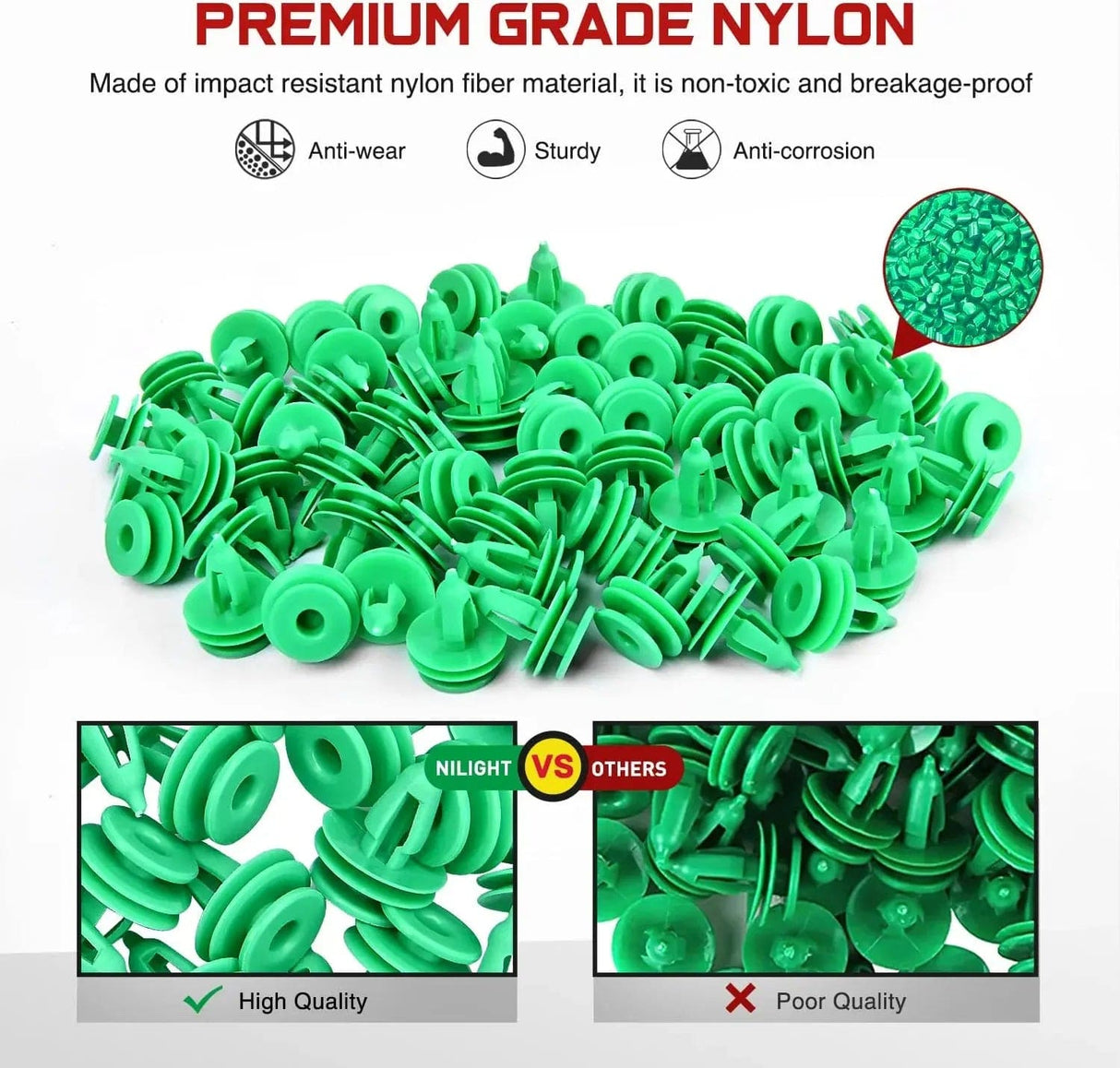 retainer clips 100 Pcs Head 18mm Hole 7.5mm Door Trim Panel Clips for Chrysler 1995-2004 Jeep 1993-2005 Dodge 1995-2004 Replaces OEM Part Number: 6503204