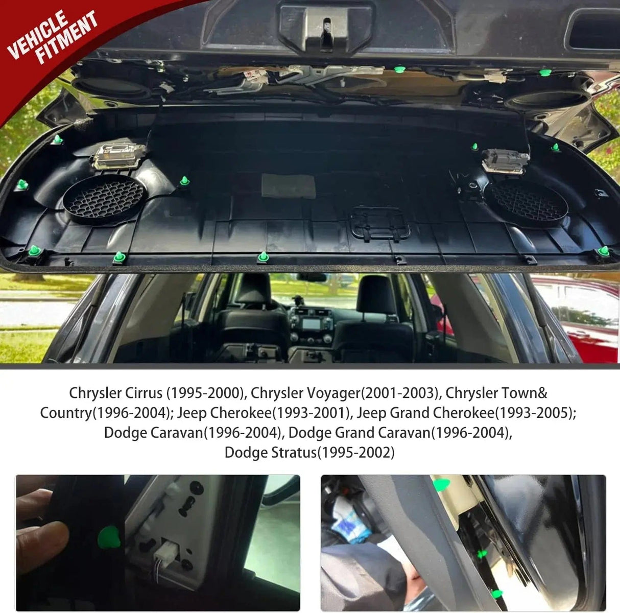 retainer clips 100 Pcs Head 18mm Hole 7.5mm Door Trim Panel Clips for Chrysler 1995-2004 Jeep 1993-2005 Dodge 1995-2004 Replaces OEM Part Number: 6503204