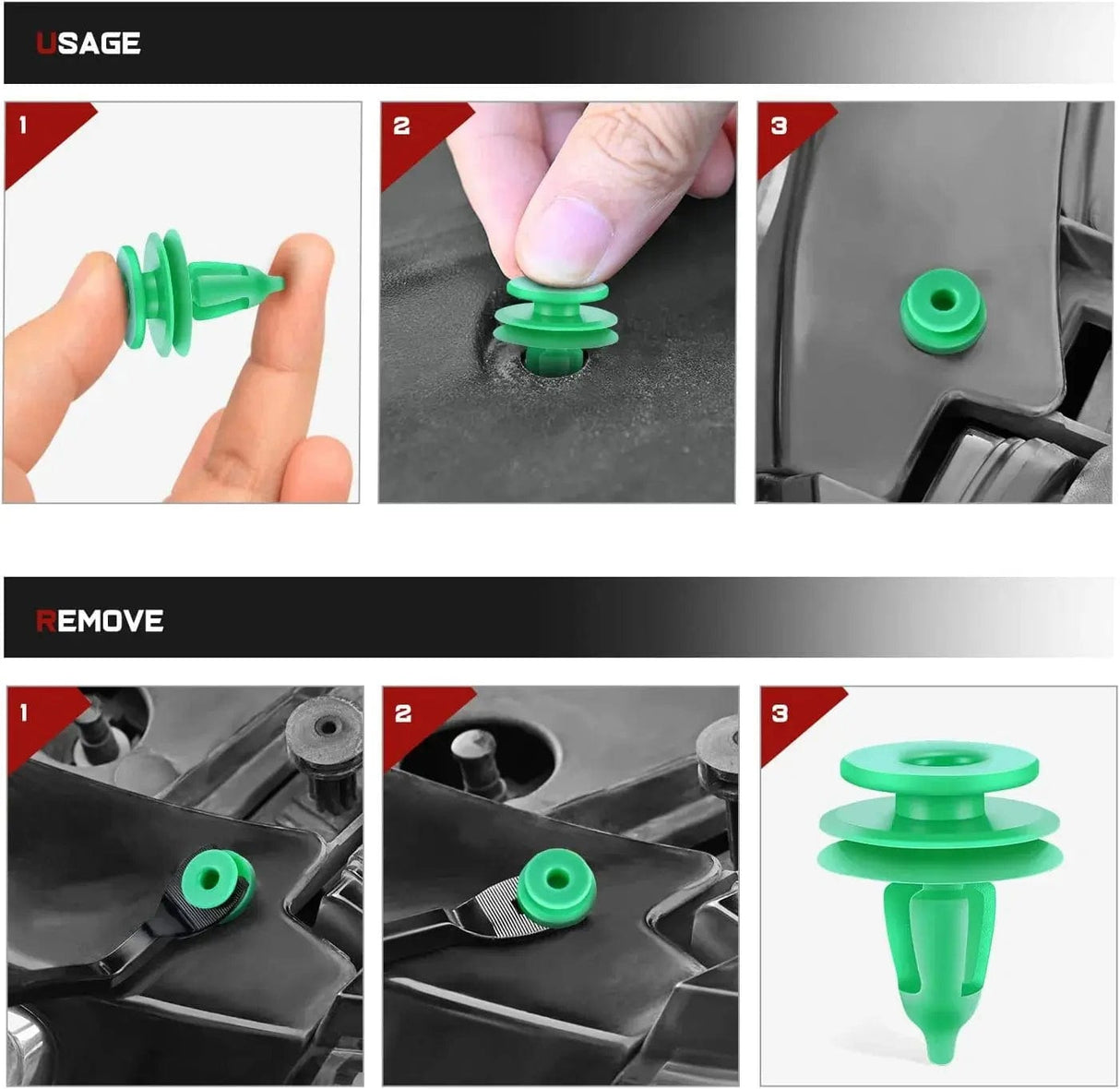 retainer clips 100 Pcs Head 18mm Hole 7.5mm Door Trim Panel Clips for Chrysler 1995-2004 Jeep 1993-2005 Dodge 1995-2004 Replaces OEM Part Number: 6503204