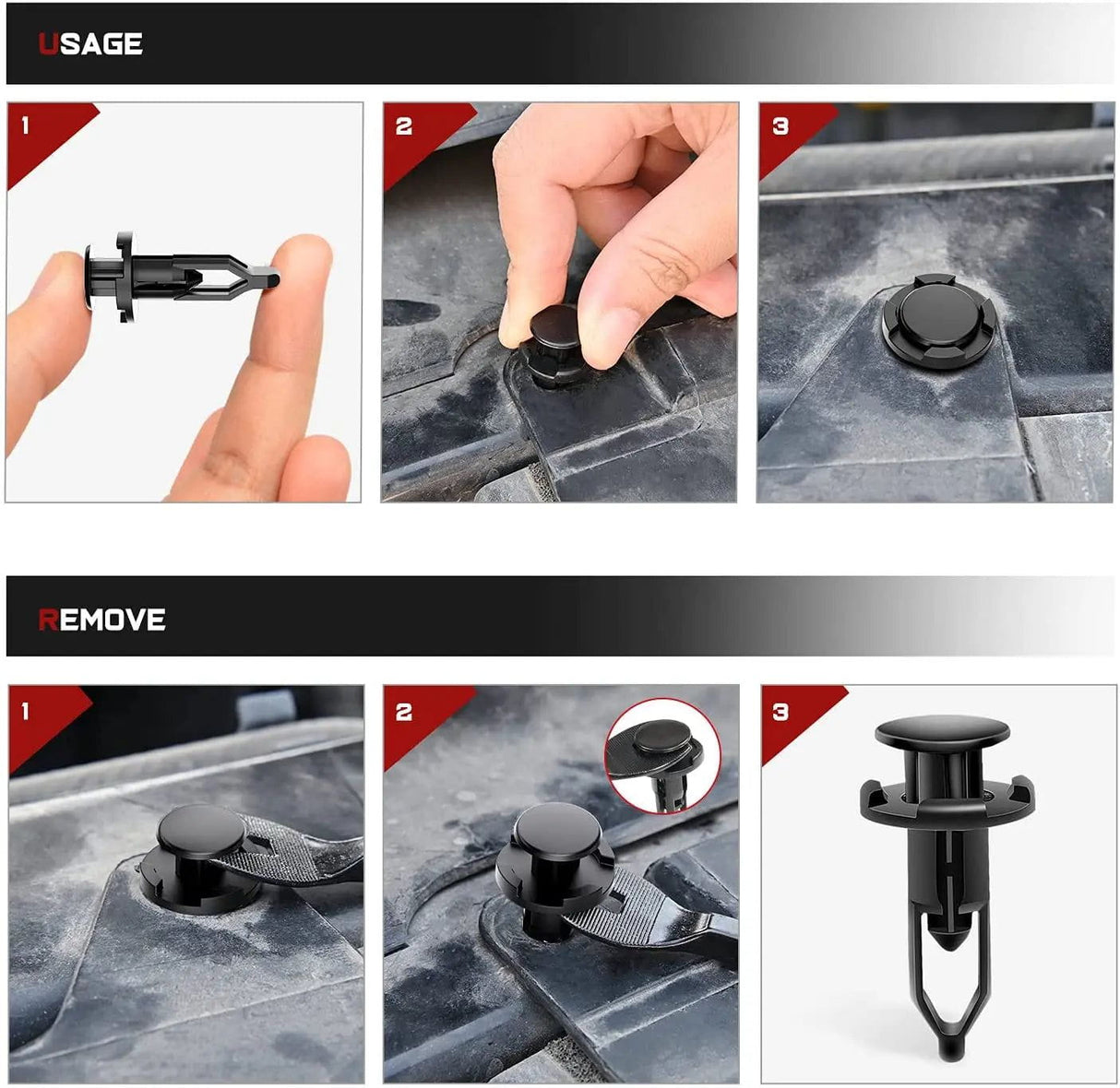 retainer clips 100 Pcs Head 18mm Hole 9mm Nylon Push-Type Automotive Clips Rivet Retainer Rear Bumper Cover Push-Type Retainer for Toyota #52161-02020 & 52161-16010 9mm