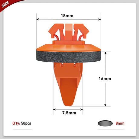 retainer clips 100 Pcs Hole 7.5mm 8mm Rocker Moulding Clip & Wheel Flare Moulding Clip with Sealer Replace Toyota 75495-35010 75397-35010