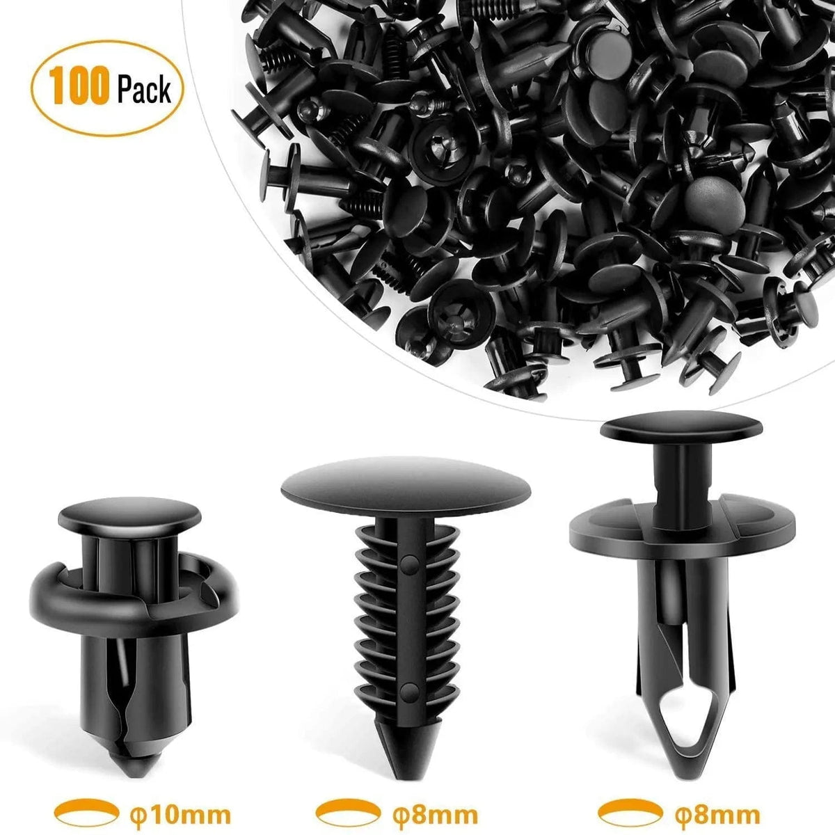 100 Pcs Hole 7mm 8mm 10mm Car Push Retainer Clips Kits For GM 