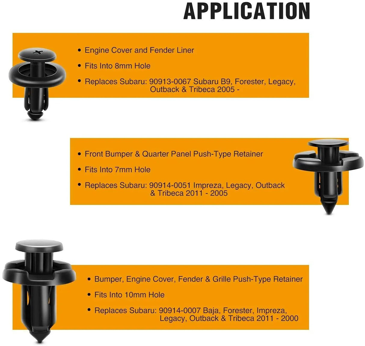 retainer clips 100 Pcs Hole 7mm 8mm 10mm Car Push Retainer Clips Kits For Subaru