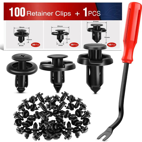 100 Pcs Hole 7mm 8mm 10mm Car Retainer Clips Nylon Push Type Bumper Fastener Rivet Clips for Subaru 90914-0007, 90913-0067, 90914-0051 Nilight