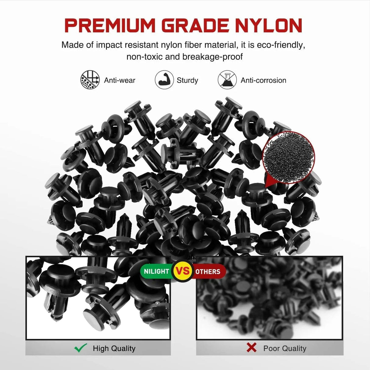 retainer clips 100 Pcs Hole 7mm 8mm 10mm Car Retainer Clips Nylon Push Type Bumper Fastener Rivet Clips for Subaru 90914-0007, 90913-0067, 90914-0051