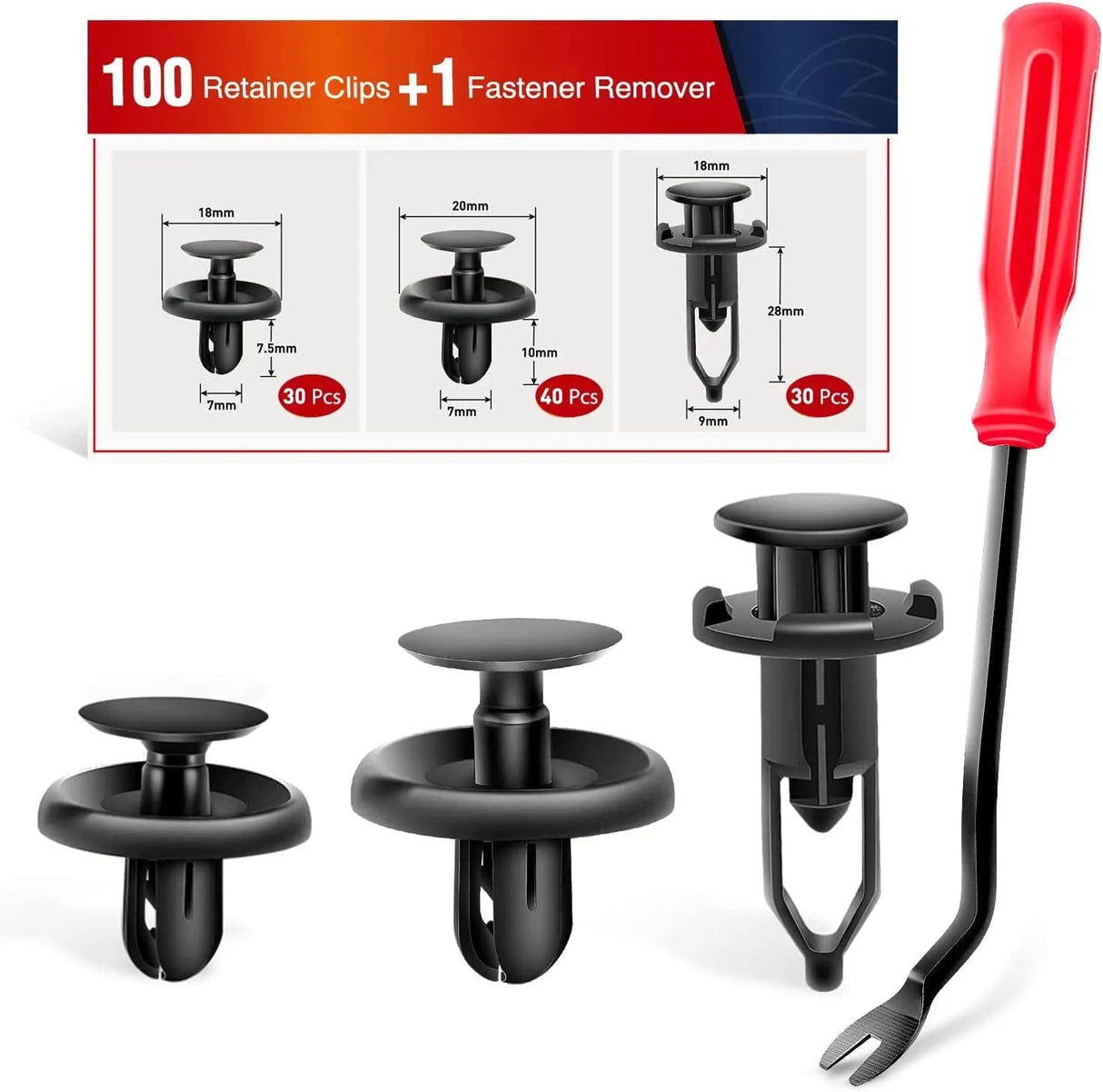 retainer clips 100 Pcs Hole 7mm 9mm Car Retainer Clips Push Type Bumper Fastener Rivet Clips for Lexus Toyota GM