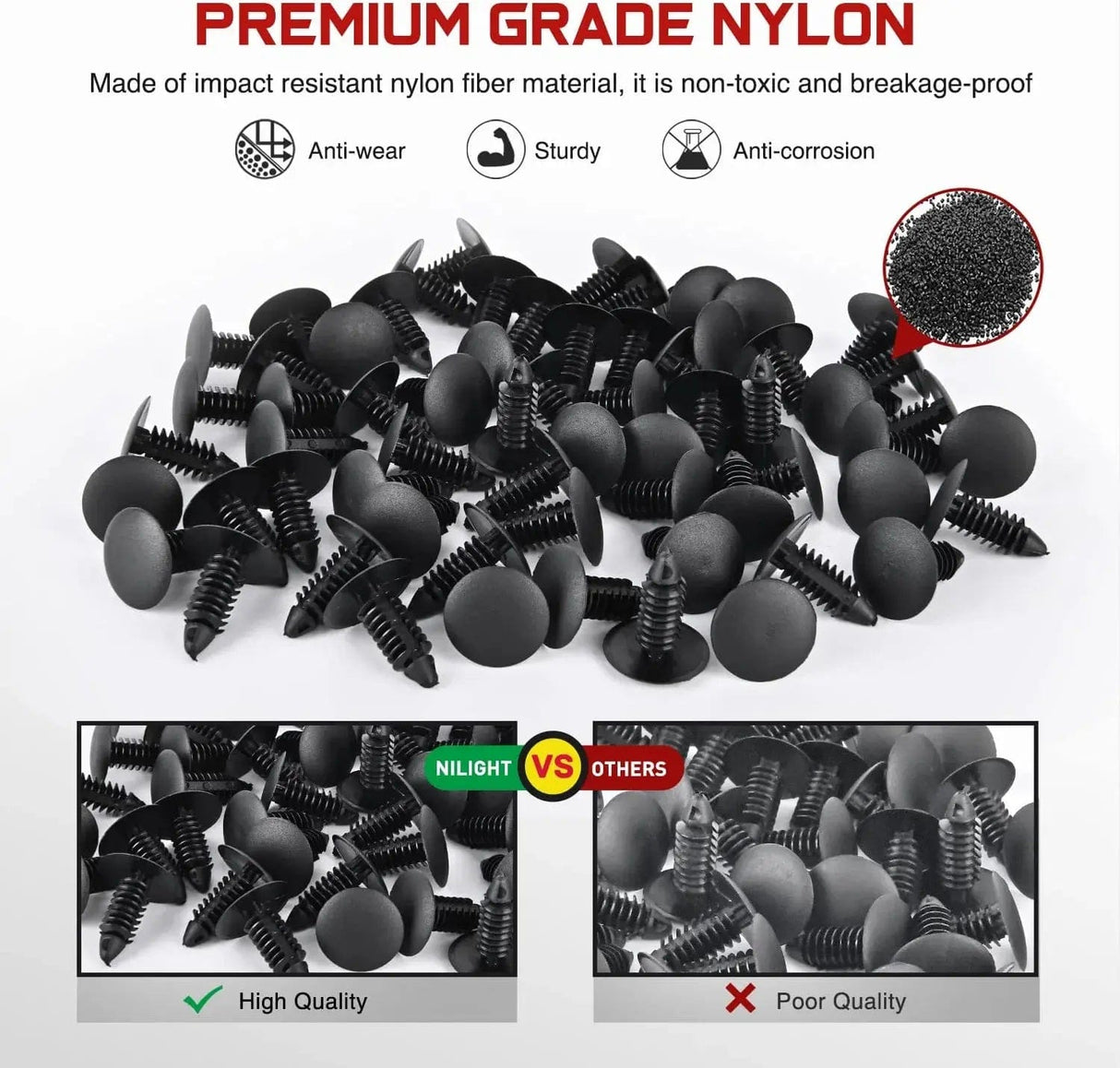 retainer clips 100 Pcs Hole 8mm Bumper Rivet Fender Clips for GM 1605396, 1595864 for Chrysler 6030441 for Ford 388577S